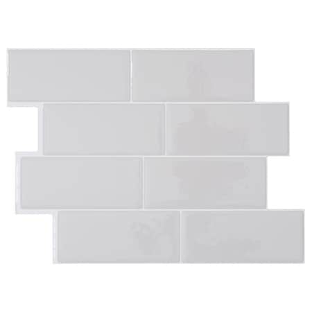 Smart Tiles Smart Tiles 8.38 in. W X 11.56 in. L Gray Mosaic Vinyl Adhesive Wall Tile 4 pc SM1128G-04-QG